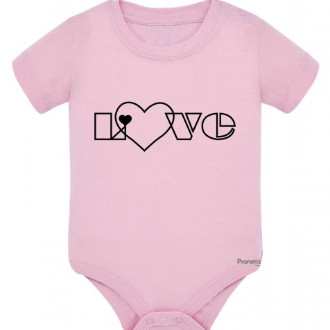 Body bebé rosa Love - bodys bebe originales y divertidos