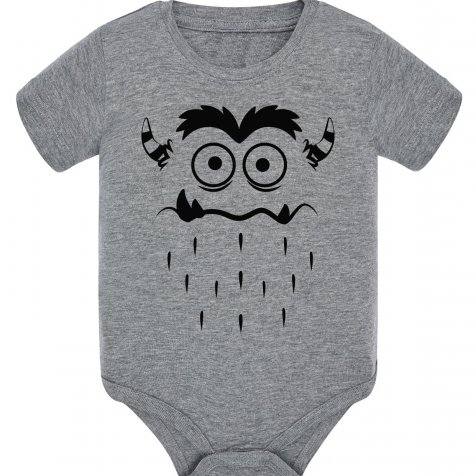 Body bebé monstruo de colores gris miedo - bodys bebé originales y divertidos