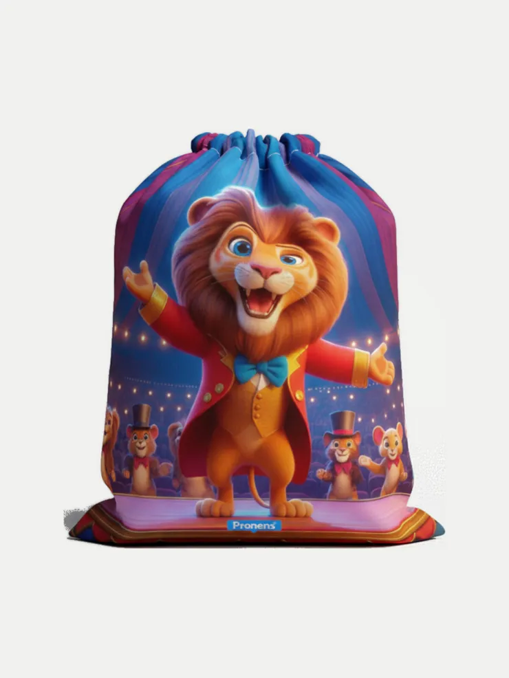 Bolsa guardería impermeable Circo, vista de la bolsa cerrada