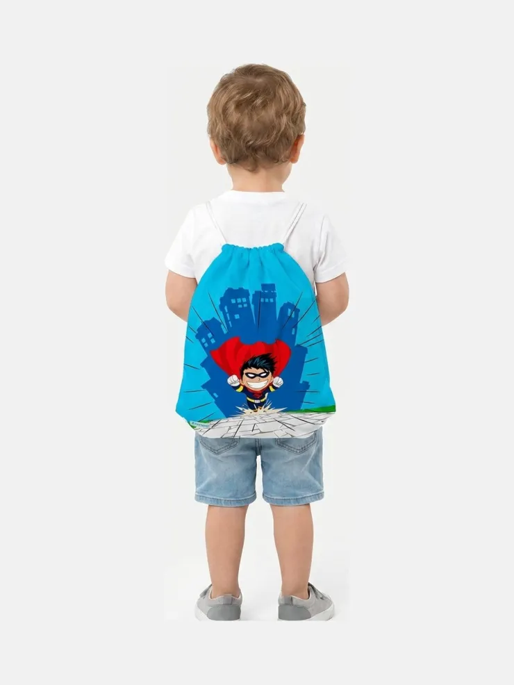 Bolsa mochila guardería personalizada Superhéroe, puesta a la espalda