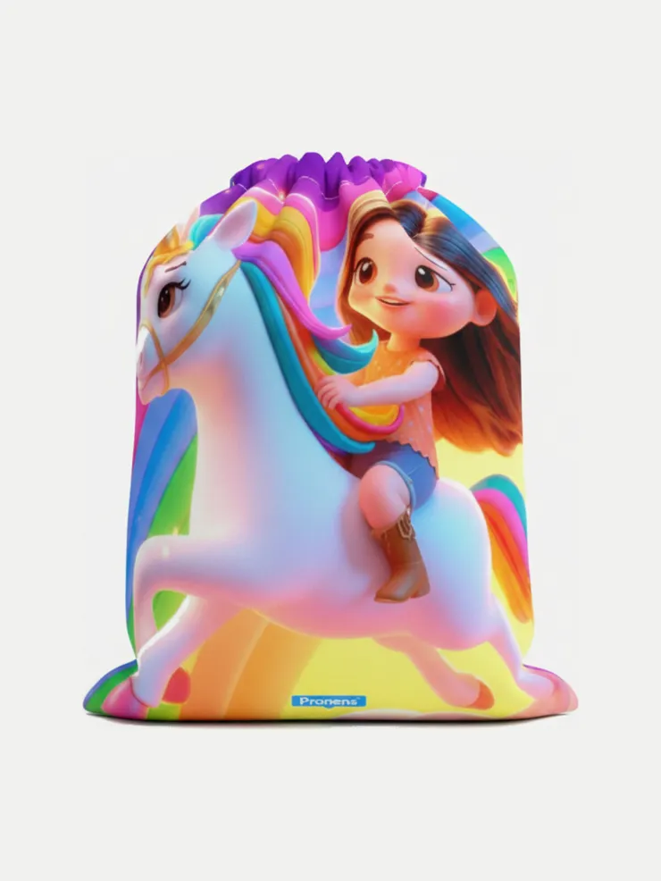 Bolsa impermeable guardería Arco Iris, vista de la bolsa cerrada