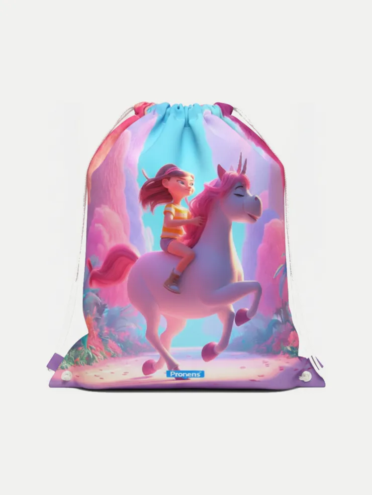 Bolsa impermeable Unicornio, vista de la bolsa cerrada