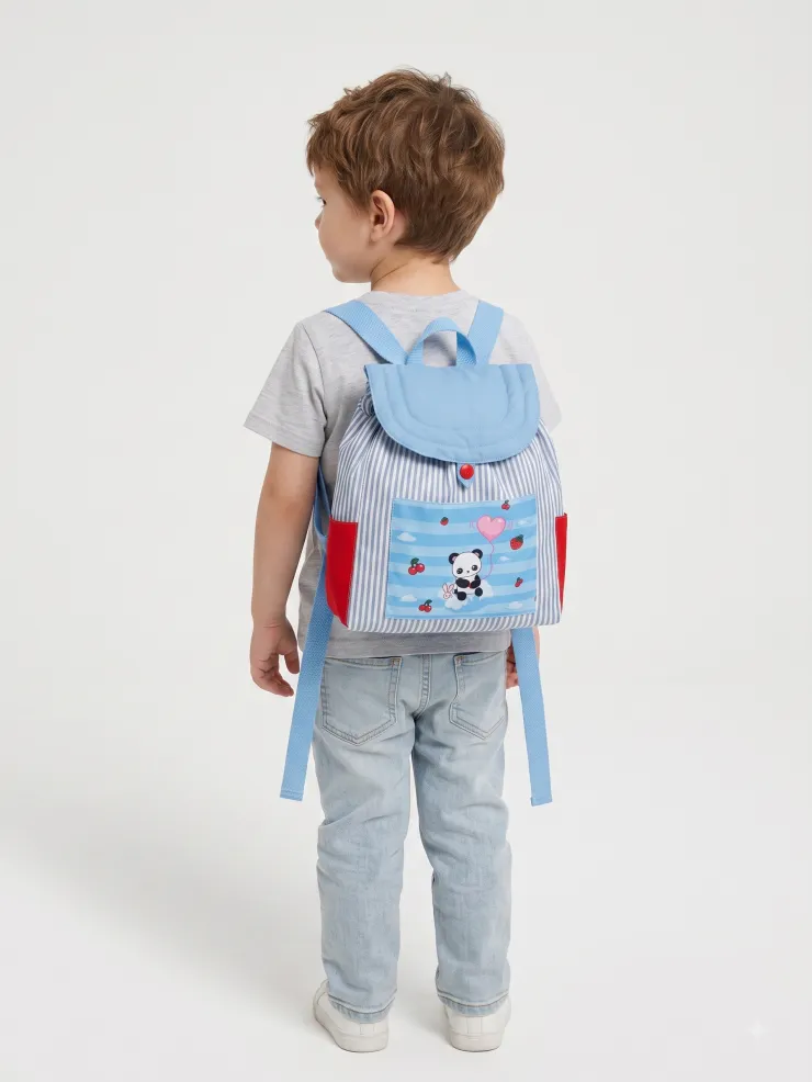 Mochila infantil Panda, puesta a la espalda