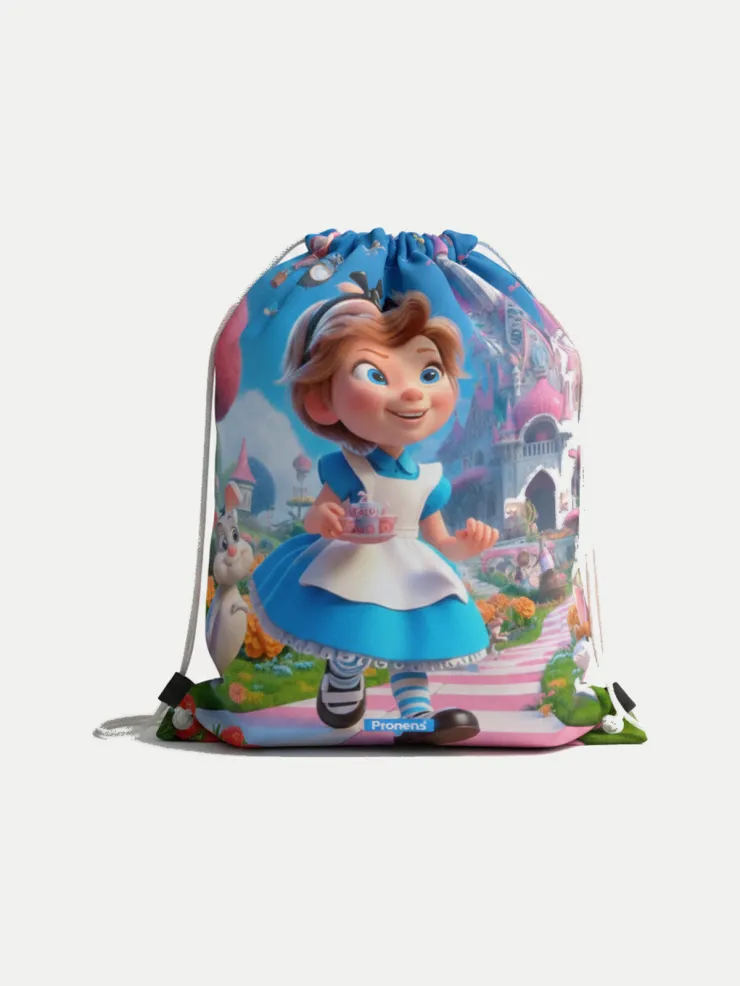 Bolsa guardería impermeable Alicia, vista de la bolsa cerrada