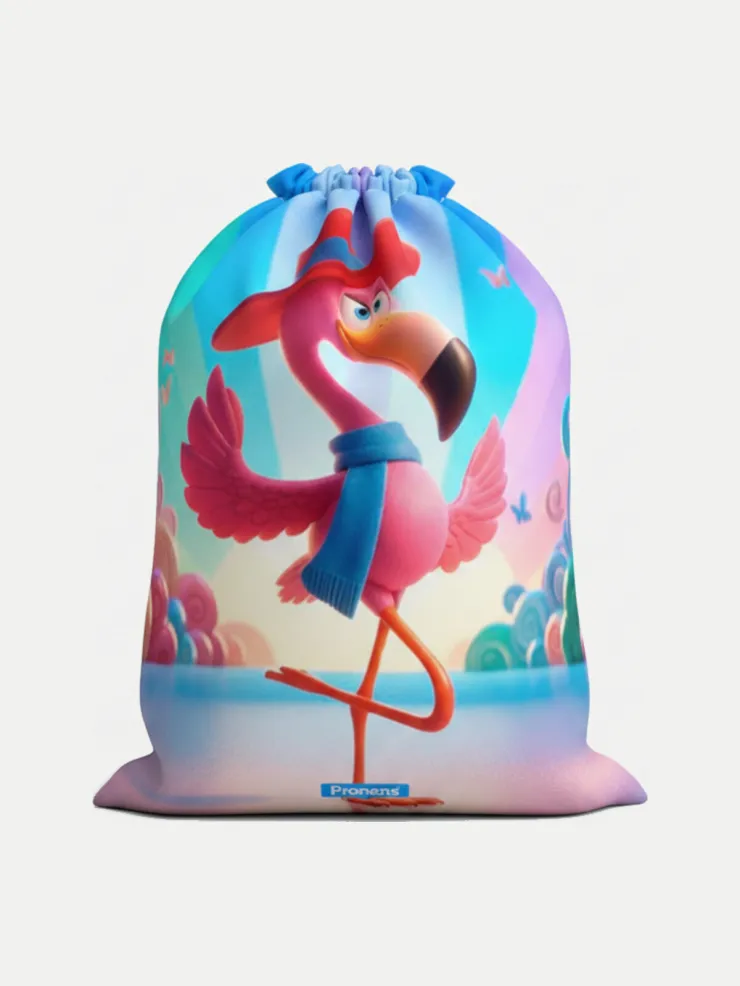 Bolsa impermeable Flamenco, vista de la bolsa cerrada