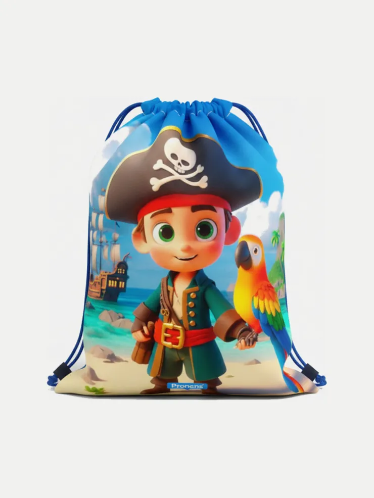 Bolsa guardería impermeable Pirata, vista de la bolsa cerrada