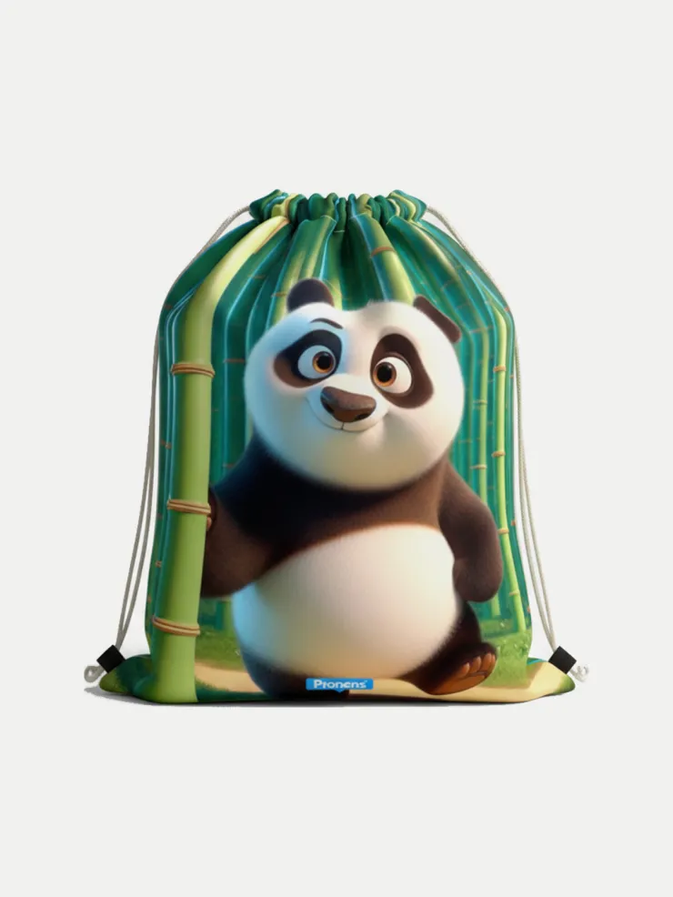 Bolsa guardería impermeable Oso Panda, vista de la bolsa cerrada