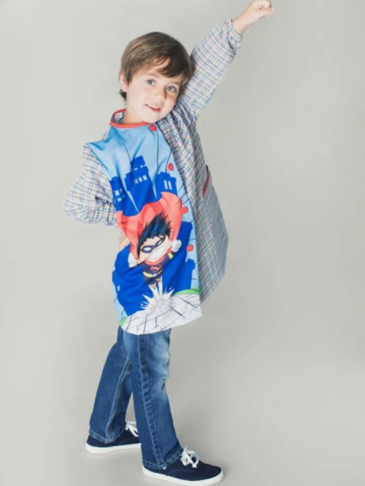 Bata babi escolar Superhéroe
