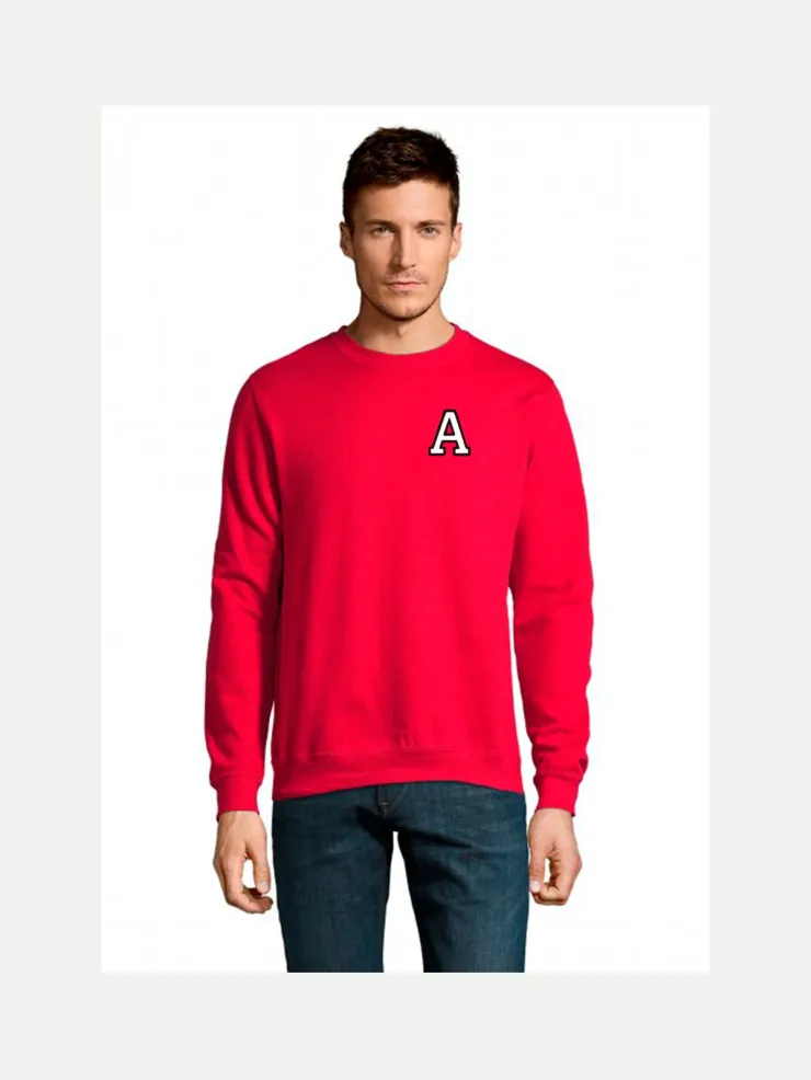 Sudadera roja personalizada con iniciales, foto 3