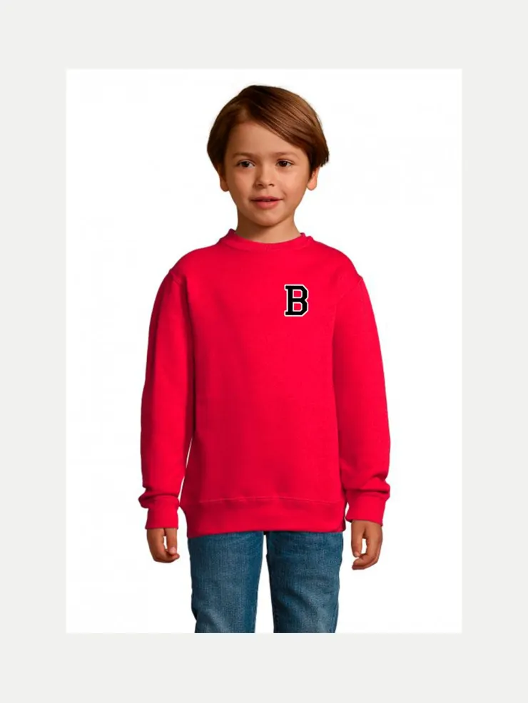 Sudadera roja personalizada con iniciales
