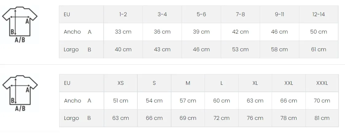 Tallas sudaderas