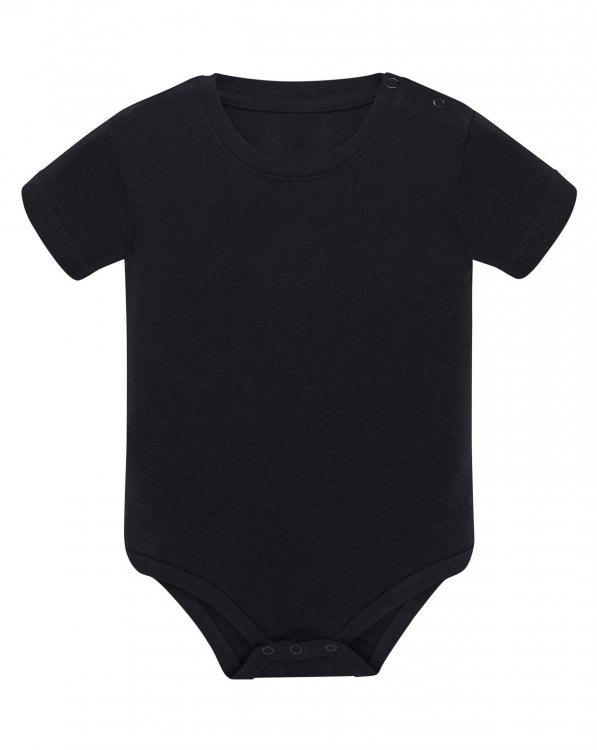 Body bebe liso color negro sin estampación - Bodys bebé algodón orgánico  con originales diseños de PRONENS